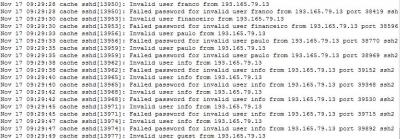 Linux: Registro em log de tentativas de acesso usando brute force 