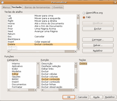 Linux: Delete mais rpido na planilha Calc do OpenOffice