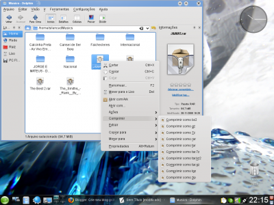 Linux: Extrair e comprimir arquivos com o kde4-Extractandcompress