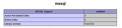 Linux: phpinfo() com MSSQL FreeTDS 
