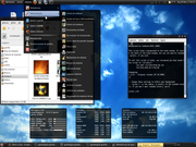 Gnome Ubuntu 9.10 + Sky + conky c/ script lua + transparncias