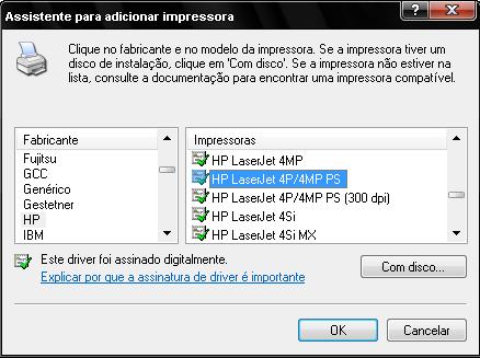 Linux: Impressora HP Laserjet 4p/4MP Postscript 