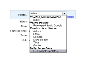 Linux: Google AdSense: múltiplas paletas