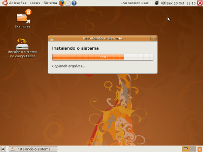 Ubuntu Linux: Andamento da instalao