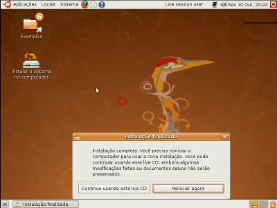 Ubuntu Linux: Fim da instalao