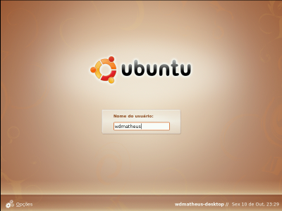 Ubuntu Linux: Tela de login