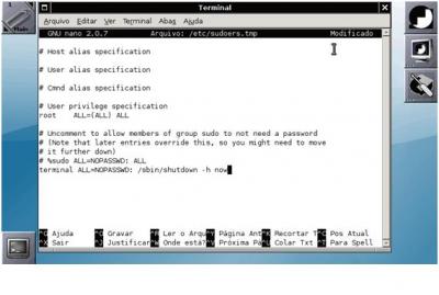 Debian Linux: Editando o sudoers com visudo 