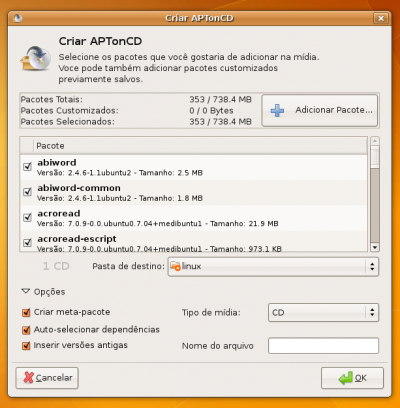 Linux: Criar APTonCD 