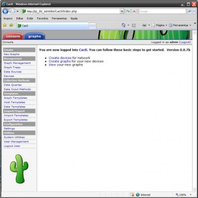 Linux: Cacti: Gerenciamento de redes com os plugins Weathermap e Monitor no Debian Etch Linux