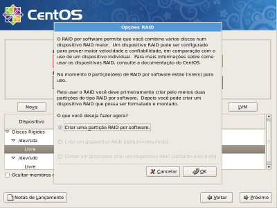 Linux: CentOS + RAID1 - Via Software