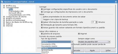 Linux: Configurando OpenOffice para salvar arquivos no formato ( .doc ), ( .xls ) e ( .ppt ) automaticamente.