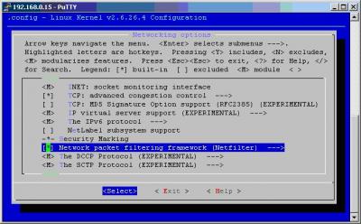 Linux: Network packet filtering framework (Netfilter) 