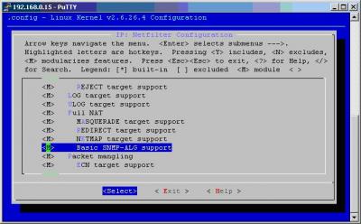Linux: MASQUERADE target support, REDIRECT target support, NETMAP target support, Basic SNMP-ALG support 
