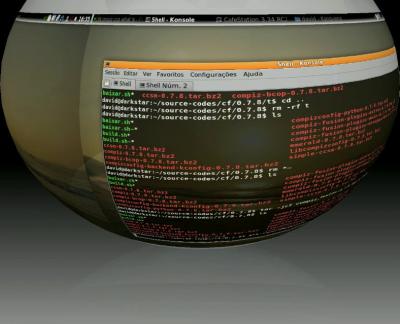 Linux: Compiz Fusion: Visualizao das reas de trabalho em forma de esfera