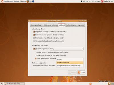 Ubuntu Linux: Canais de Software - Atualizações 