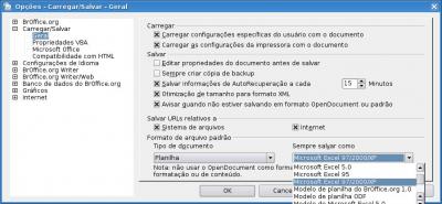 Linux: Configurando OpenOffice para salvar arquivos no formato ( .doc ), ( .xls ) e ( .ppt ) automaticamente.