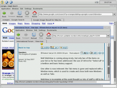 Linux: SYLLABLE: Aqui está o browser baseado no Webkit