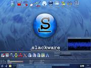 KDE Slackware 10 + KDE + SuperKaramba + XMMS + Blur Scope