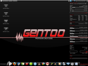 Gnome Gentoo black and Red Linux 