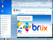 KDE BRLix 1.2 tema Seven - Menu Iniciar e Firefox