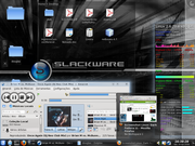 KDE Slackware64 13.0 + conky + amarok + efeitos