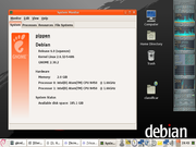 Gnome Debian 6.0 com o System Monitor